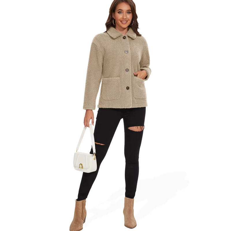 Chaqueta Femenina Forrada Fuzzy