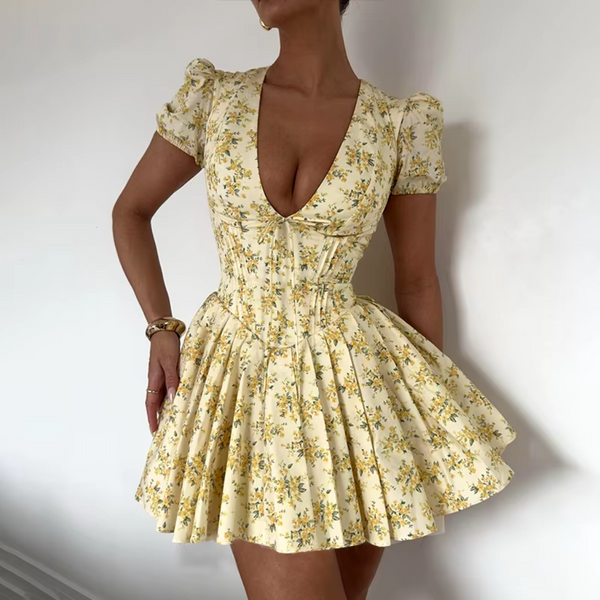 Vestido Corto con Escote en V Darlene