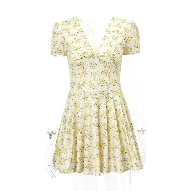 Vestido Corto con Escote en V Darlene