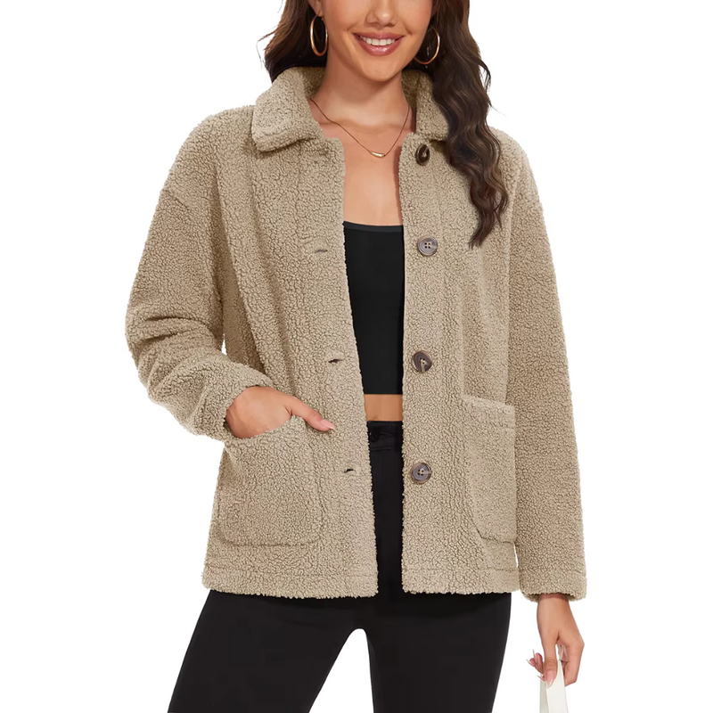Chaqueta Femenina Forrada Fuzzy