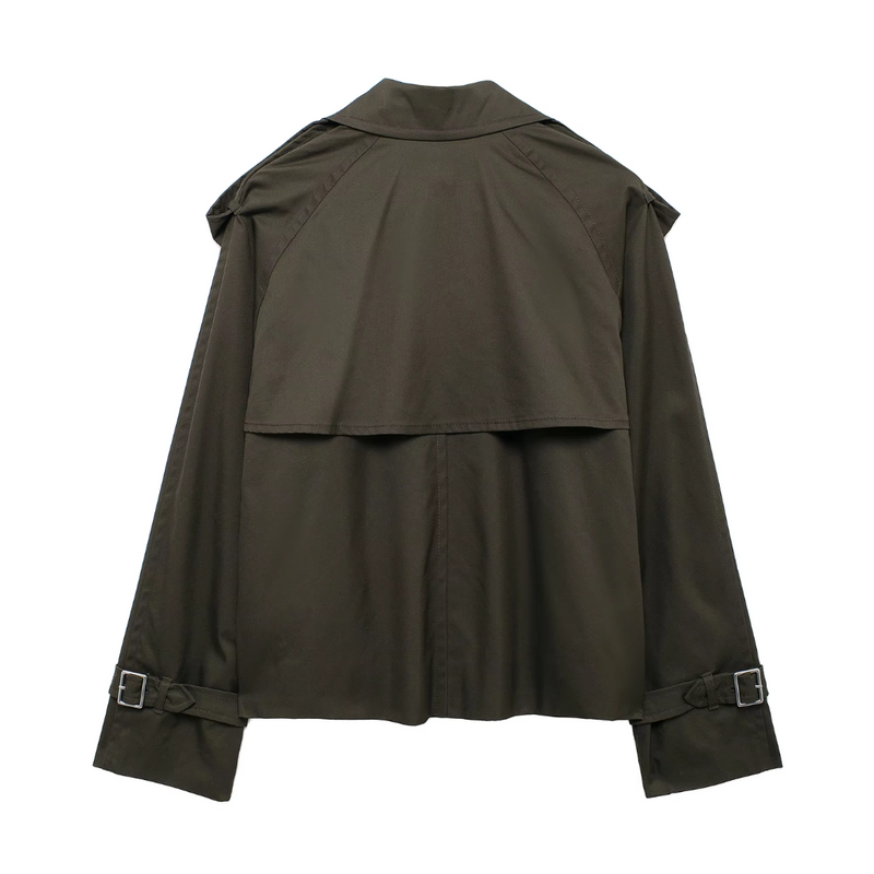 Chaqueta Trench con Solapa para Mujer