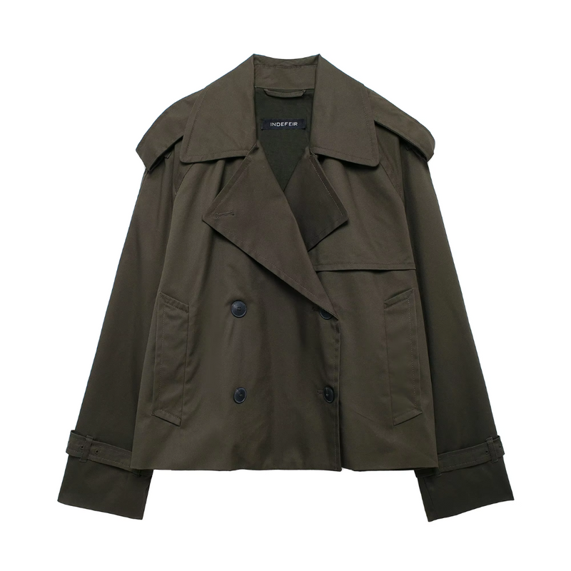 Chaqueta Trench con Solapa para Mujer