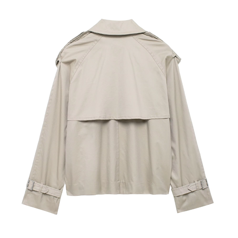 Chaqueta Trench con Solapa para Mujer