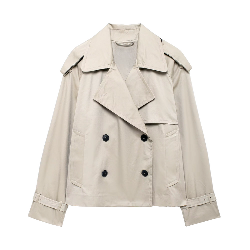 Chaqueta Trench con Solapa para Mujer