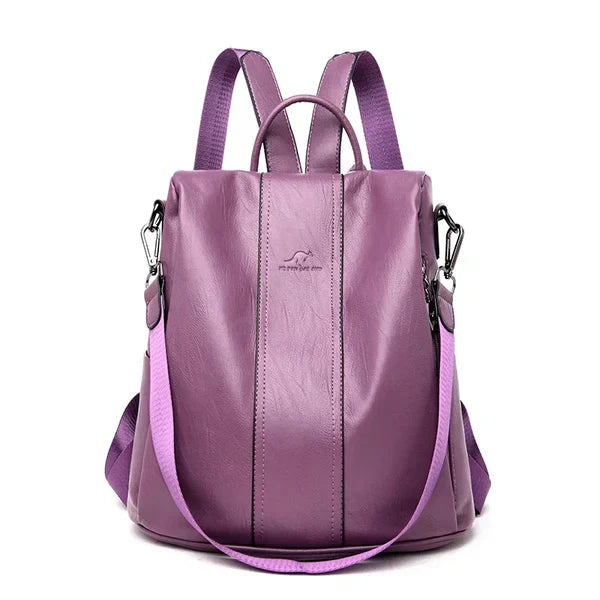 Mochila Femenina Vintage de Cuero
