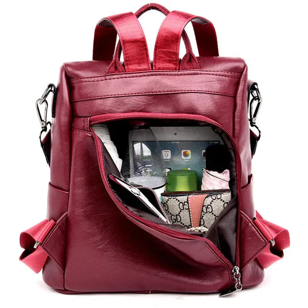 Mochila Femenina Vintage de Cuero